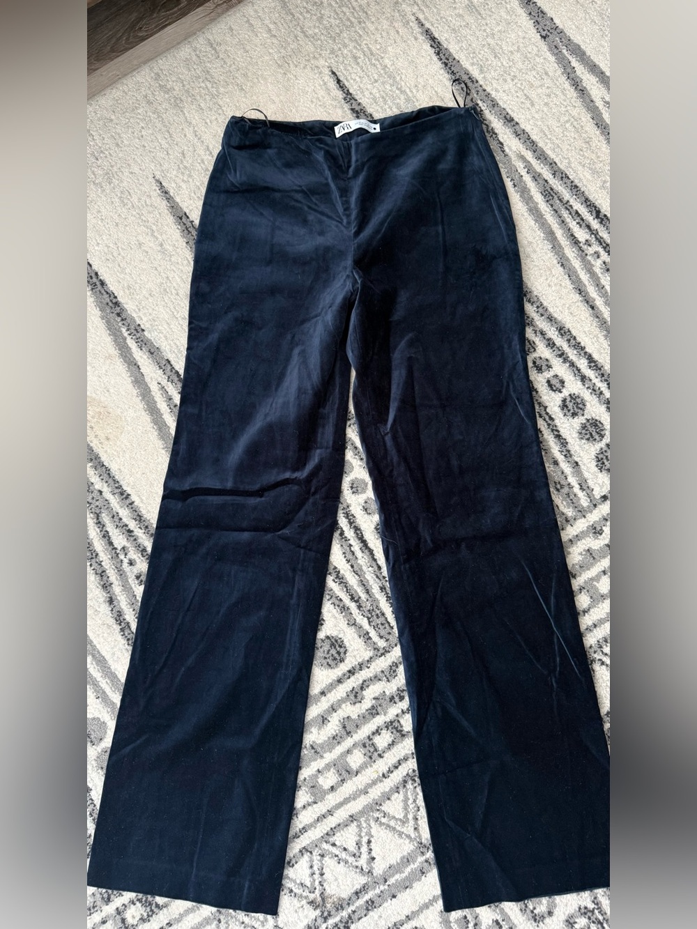 ZARA WOMAN VELVET TROUSER NAVY BLUE